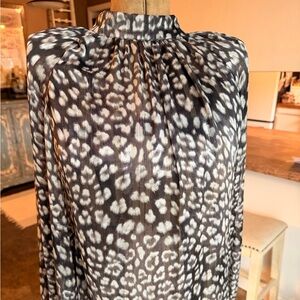 Worthington Sheer Metallic Thread Blouse